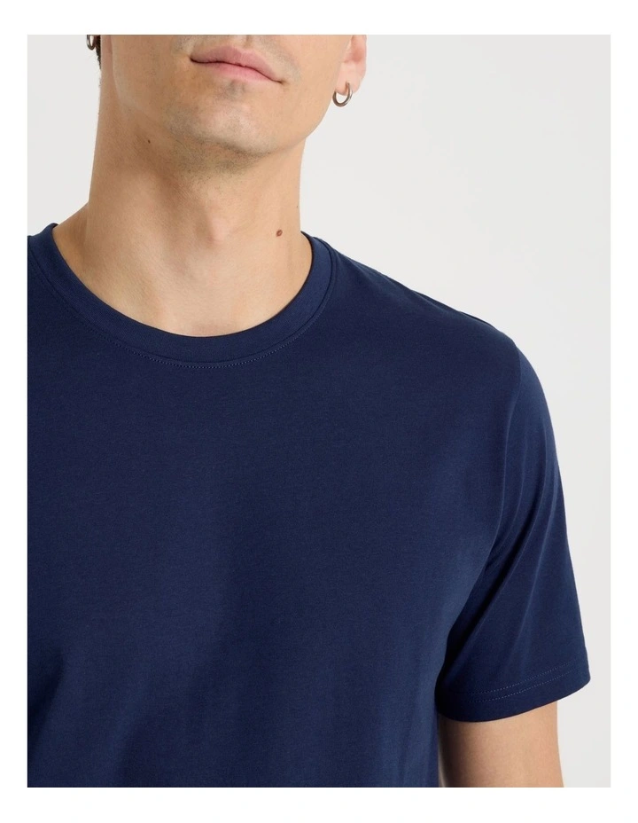 Crew Neck T-Shirt in Navy image 3