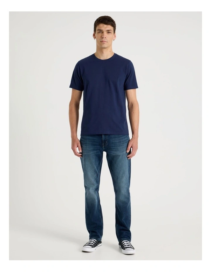 Crew Neck T-Shirt in Navy image 4