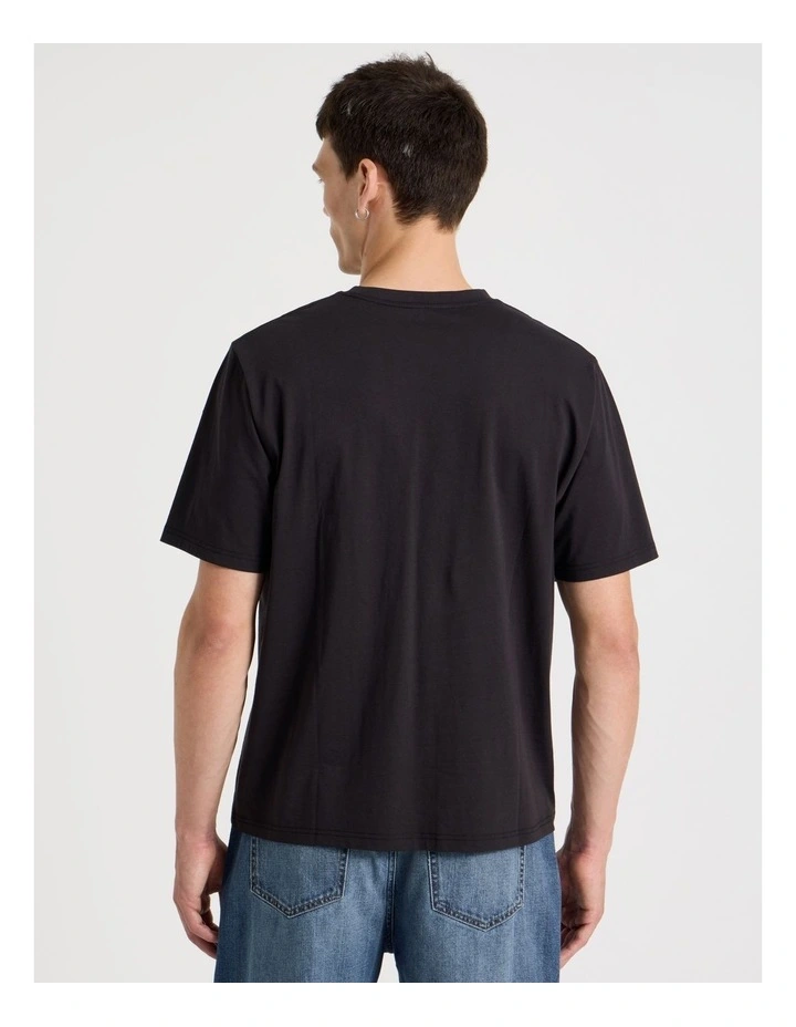 Boxy Crew Neck T-Shirt Black image 5