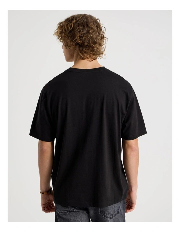 Loose Crew Neck T-Shirt in Black image 6
