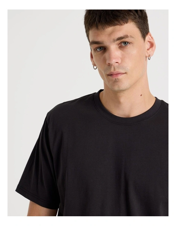 Boxy Crew Neck T-Shirt Black image 7