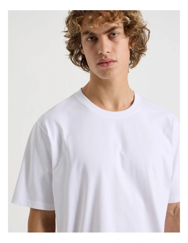 Loose Crew Neck T-Shirt in White image 4