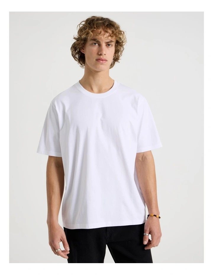 Loose Crew Neck T-Shirt in White image 5