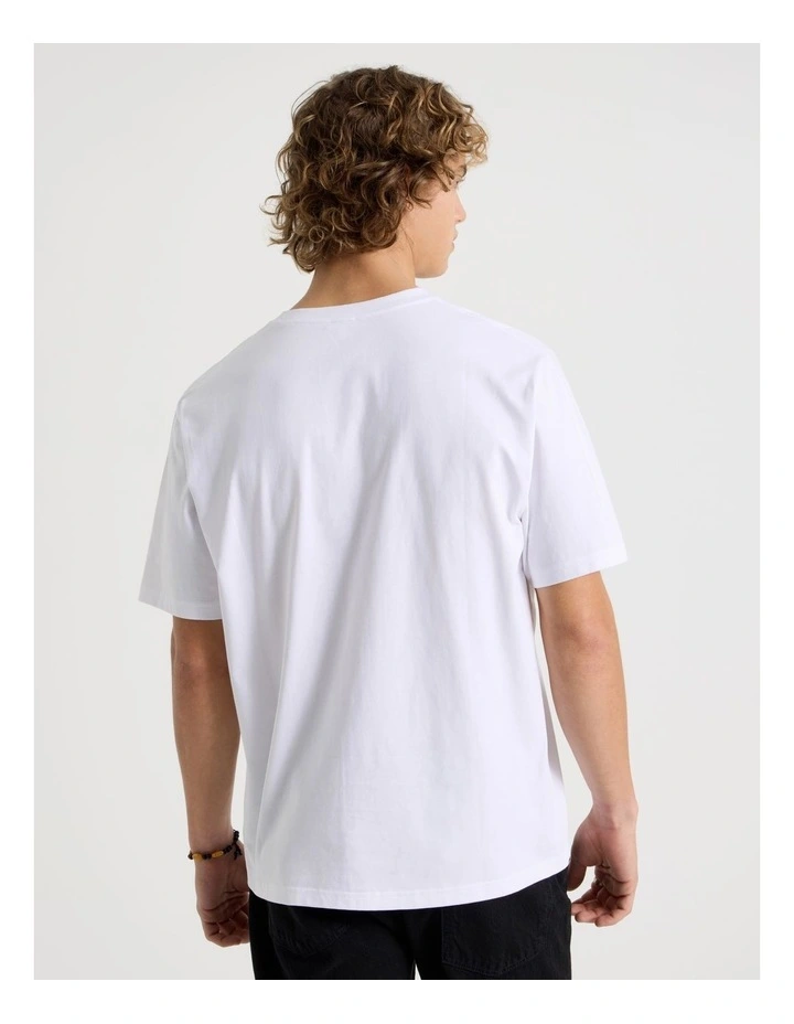 Loose Crew Neck T-Shirt in White image 6