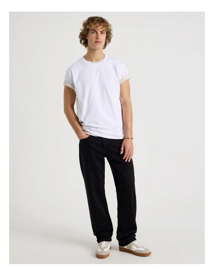 Loose Crew Neck T-Shirt in White image 7