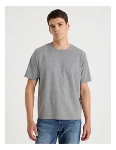 Boxy Crew Neck T-Shirt in Charcoal