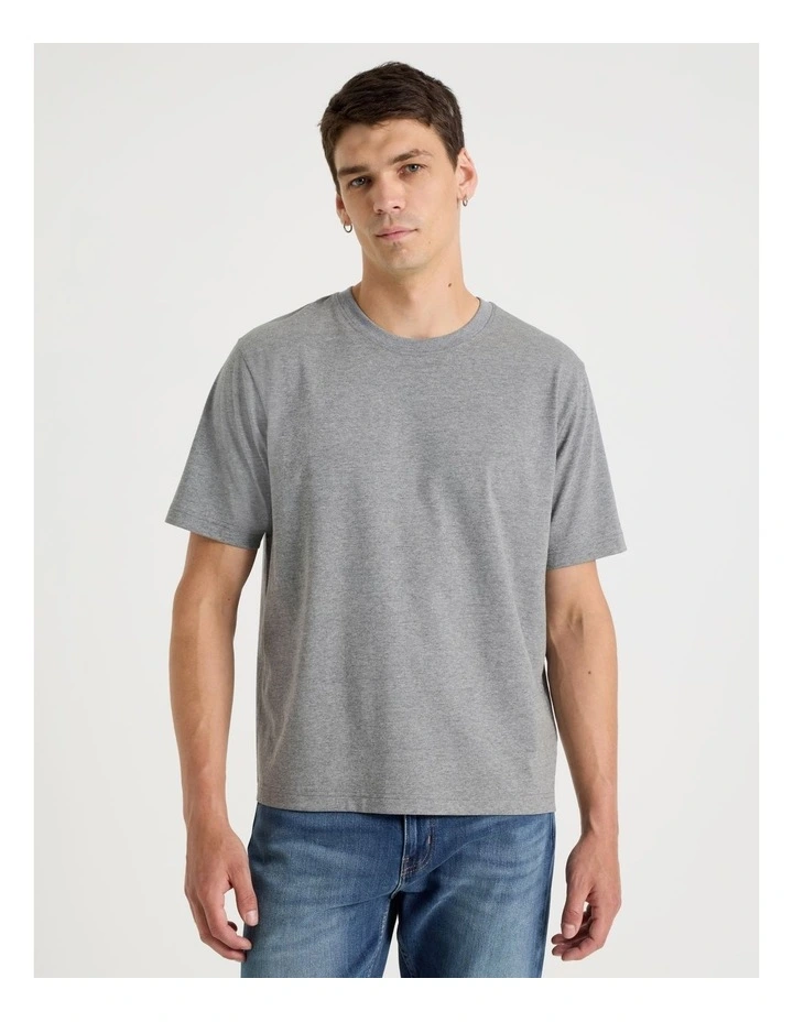 Boxy Crew Neck T-Shirt in Charcoal image 1