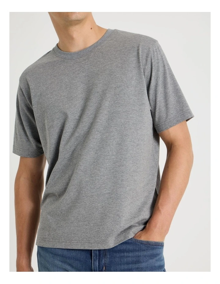 Boxy Crew Neck T-Shirt in Charcoal image 4