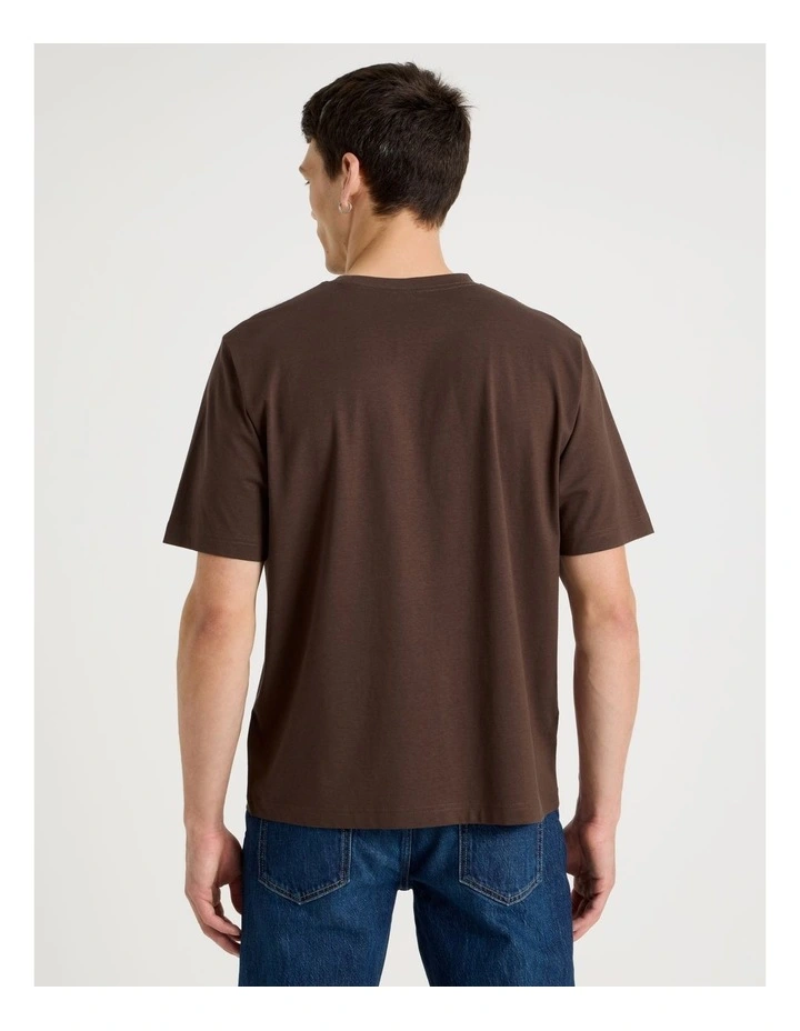 Boxy Crew Neck T-Shirt in Brown image 5