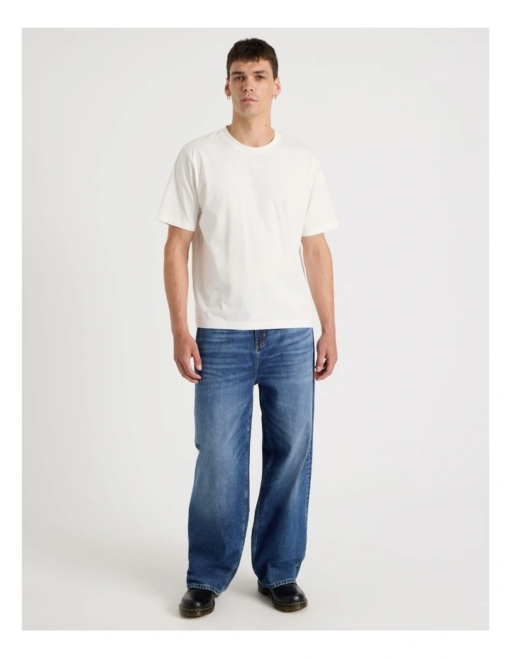 Boxy Crew Neck T-Shirt in Ecru image 2