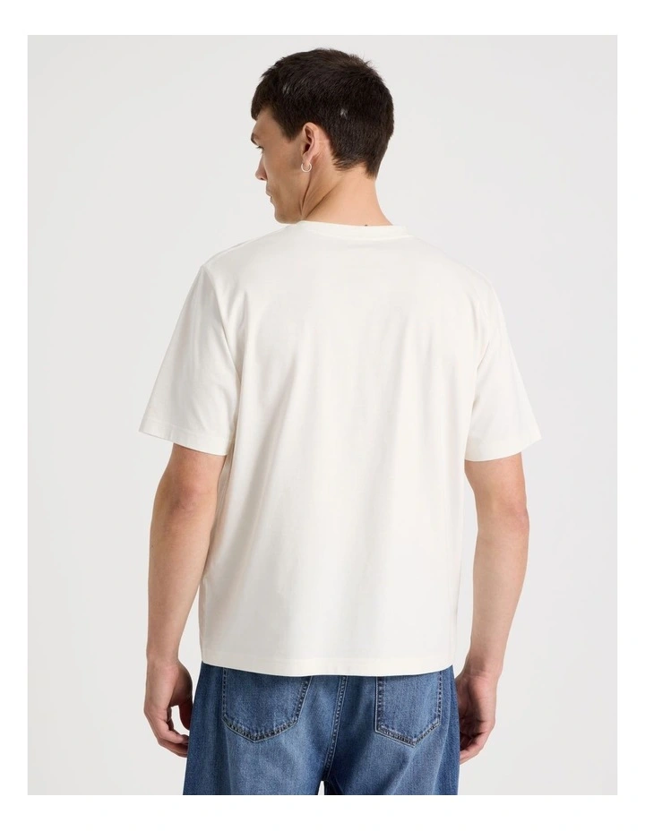 Boxy Crew Neck T-Shirt in Ecru image 6