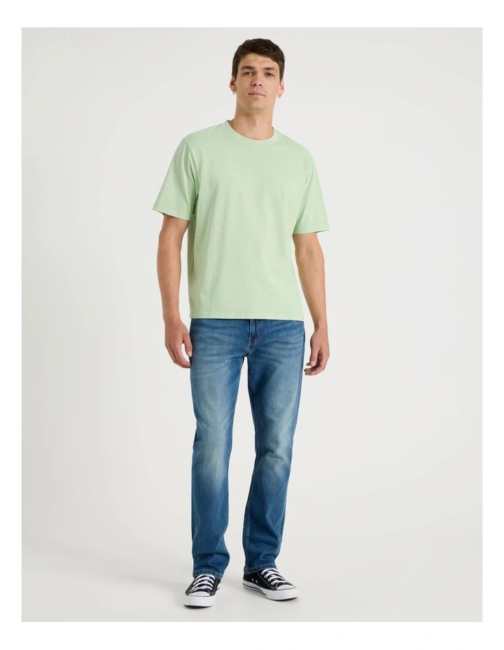 Garment Dye Boxy Crew Neck T-Shirt in Sage image 2