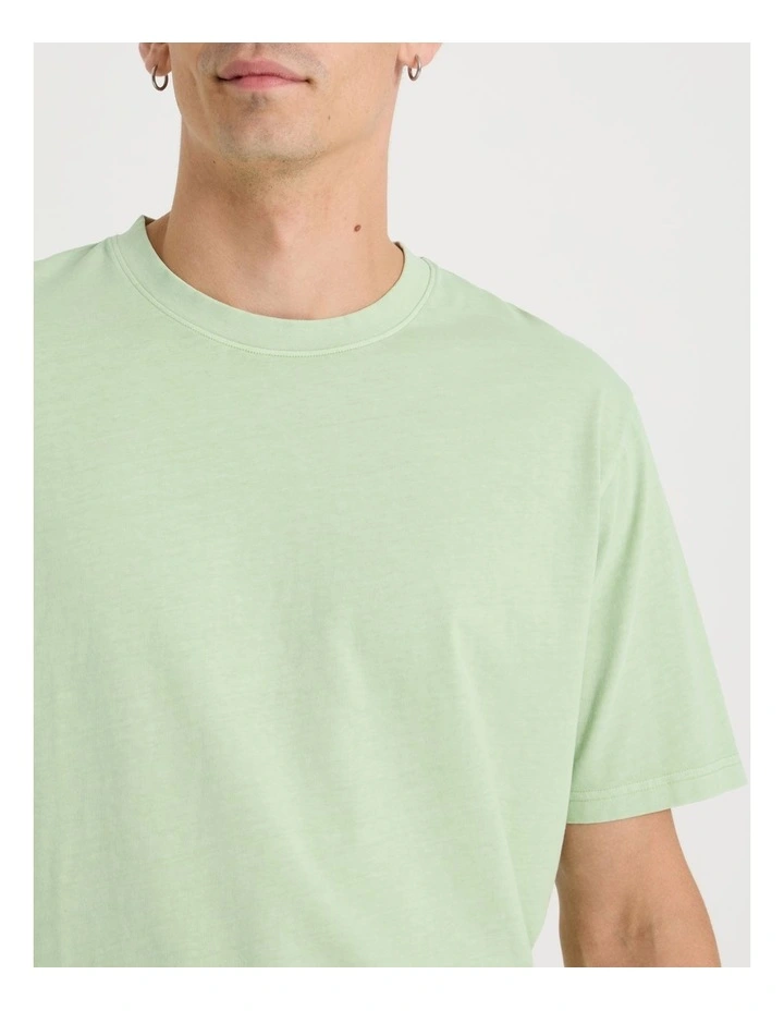 Garment Dye Boxy Crew Neck T-Shirt in Sage image 4