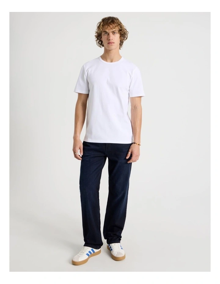 Slim Crew Neck T-Shirt in White image 3