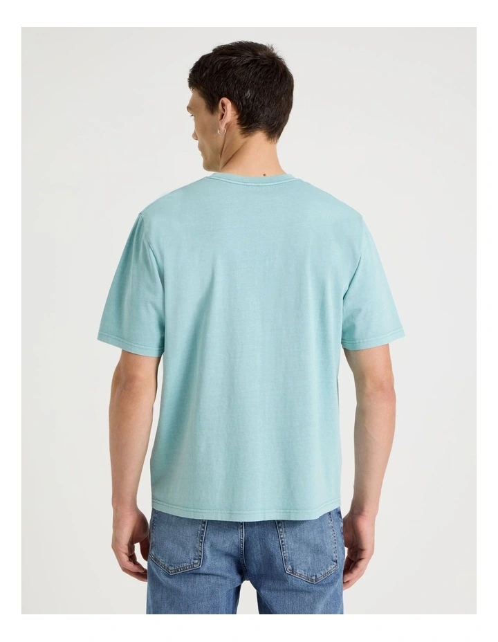 Garment Dye Boxy Crew Neck T-Shirt in Dusty Blue image 6