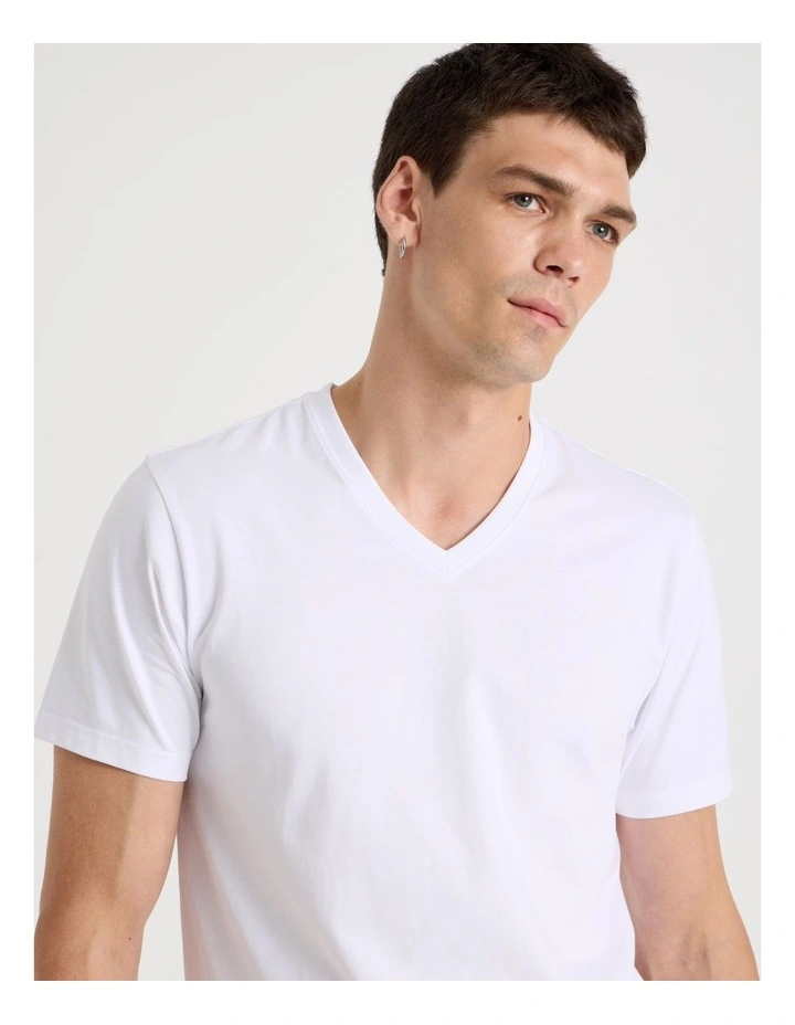 V-Neck T-Shirt in White image 1