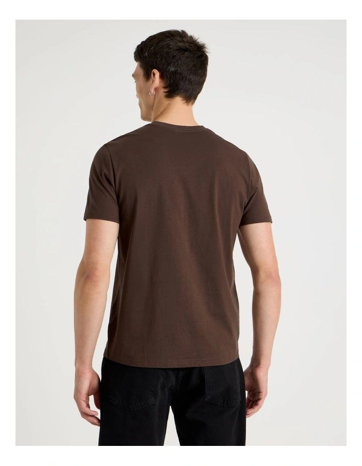 V-Neck T-Shirt in Brown image 4