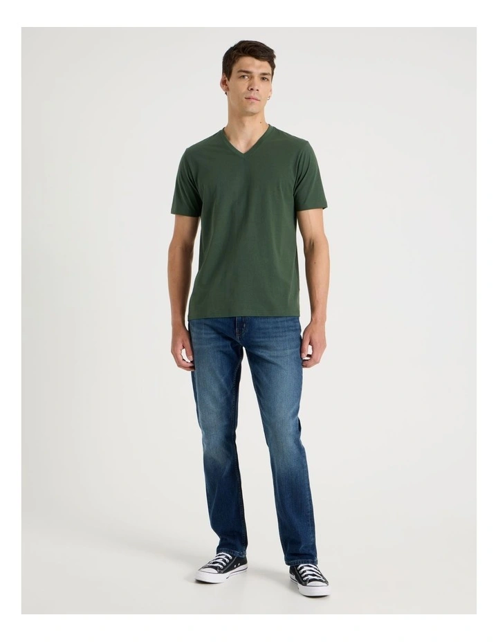 V-Neck T-Shirt in Dark Green image 2