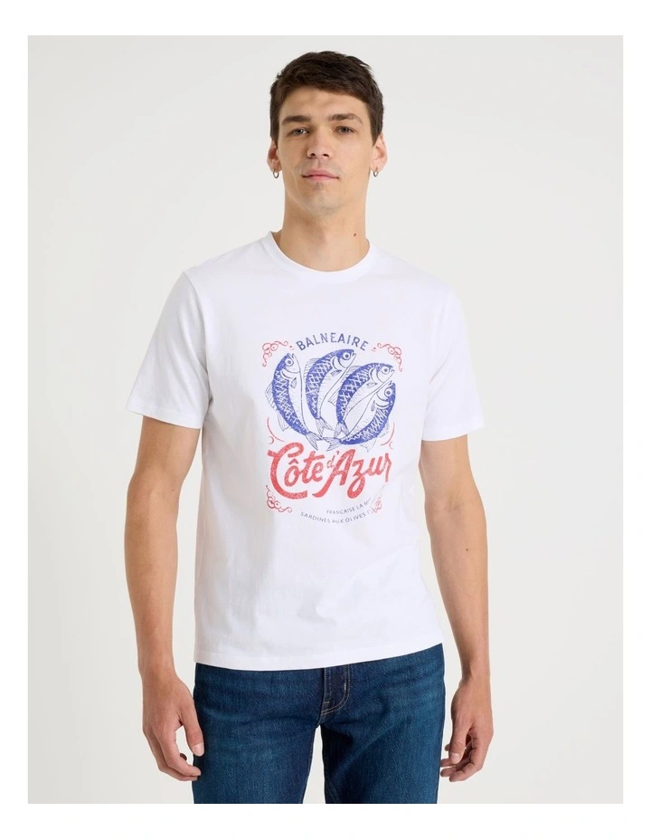 Regular Graphic T-Shirt Short Sleeve in White image 1