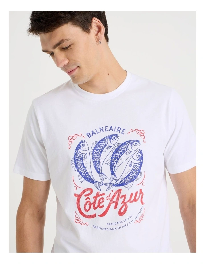 Regular Graphic T-Shirt Short Sleeve in White image 3