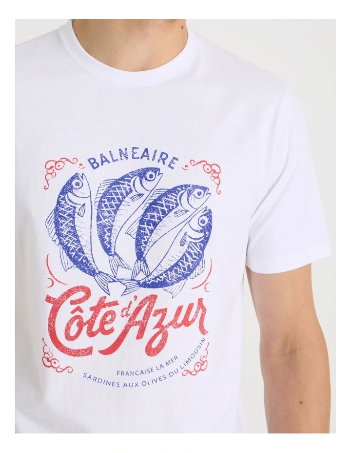 Regular Graphic T-Shirt Short Sleeve in White image 4