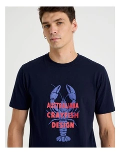 Regular Graphic T-Shirt Short Sleeve in Navy