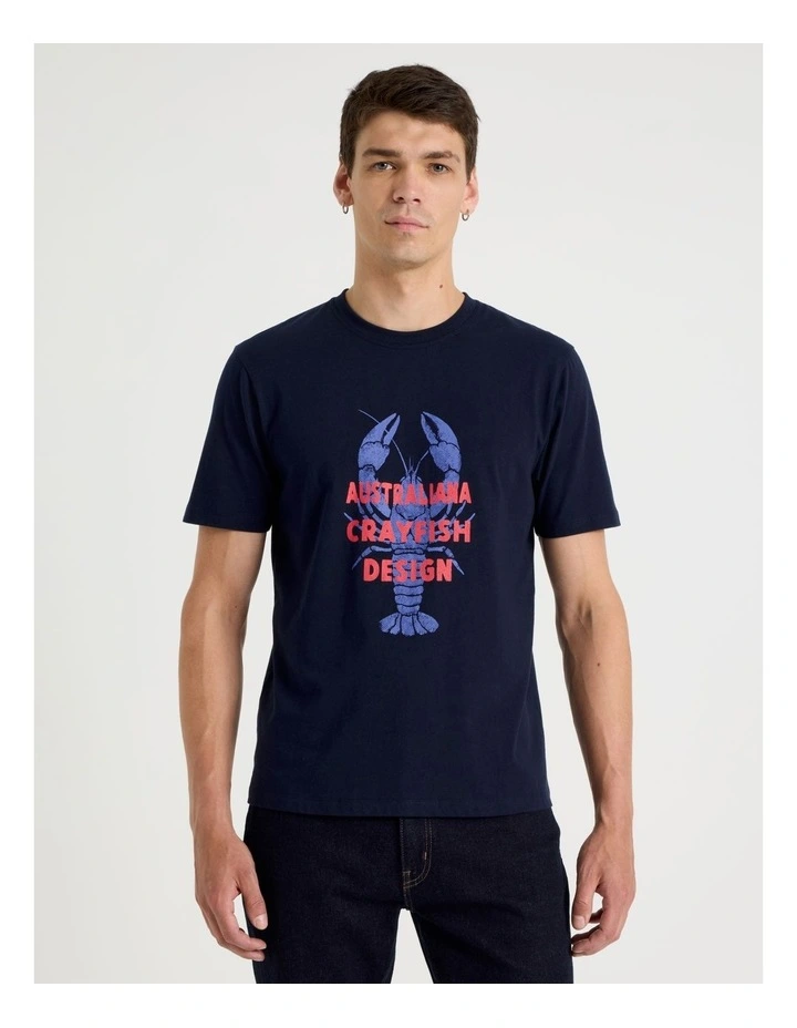Regular Graphic T-Shirt Short Sleeve in Navy image 3