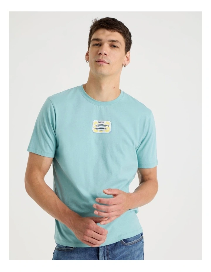 Regular Graphic T-Shirt Short Sleeve in Dusty Blue image 1