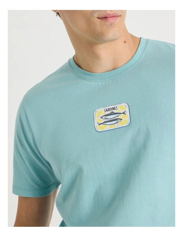 Regular Graphic T-Shirt Short Sleeve in Dusty Blue image 3