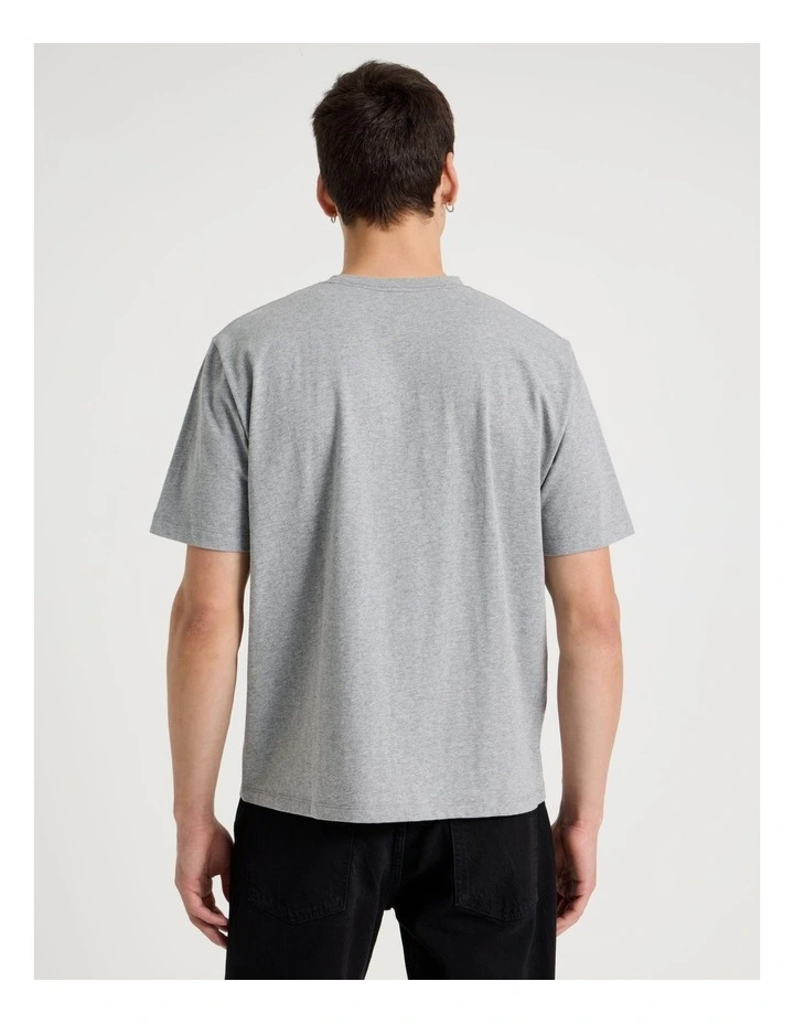 Boxy Graphic T-Shirt Short Sleeve in Grey Marle image 5