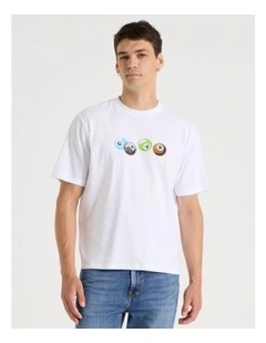 Boxy Graphic T-Shirt Short Sleeve in White