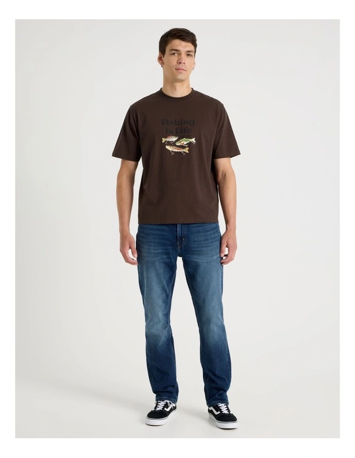 Boxy Graphic T-Shirt Short Sleeve in Brown image 2