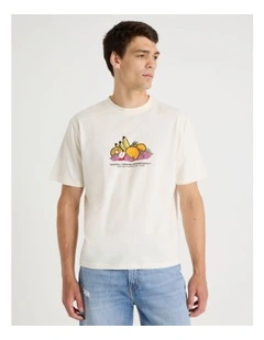 Boxy Graphic T-Shirt Short Sleeve in Ecru