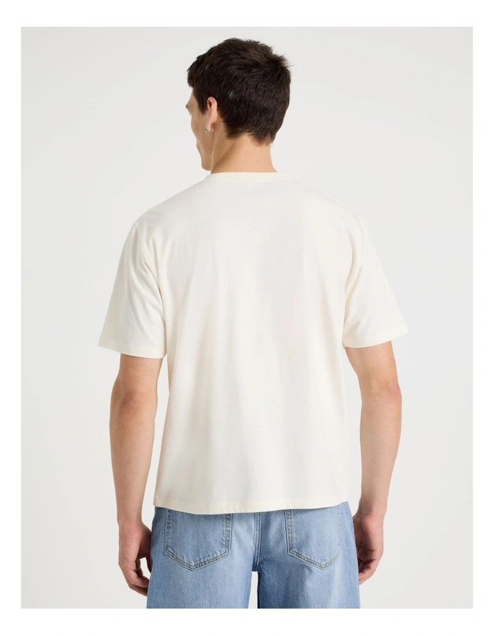 Boxy Graphic T-Shirt Short Sleeve in Ecru image 5