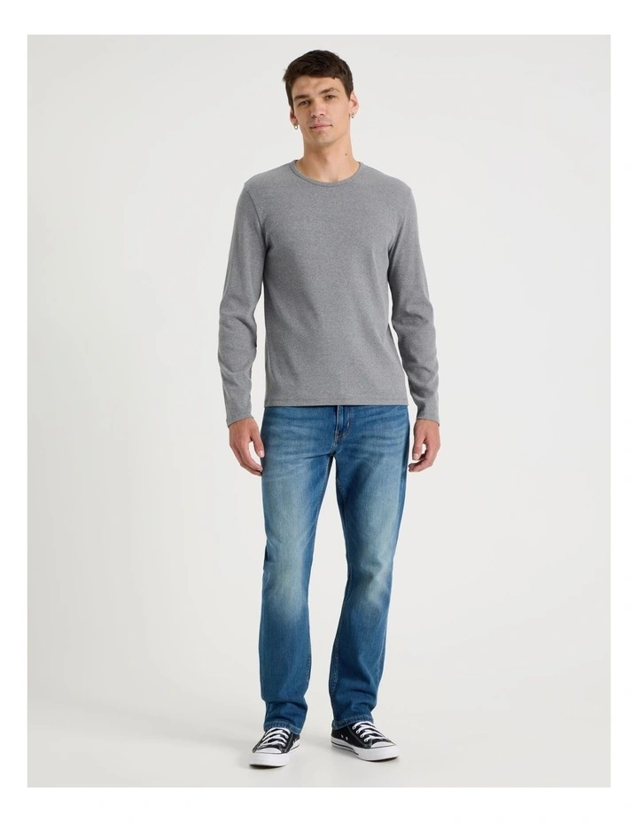 Long Sleeve Rib T-Shirt in Charcoal image 5