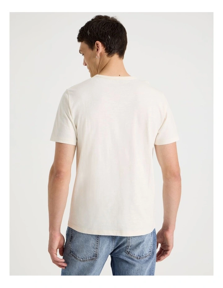 Crew Neck Slub T-Shirt in Ecru image 5