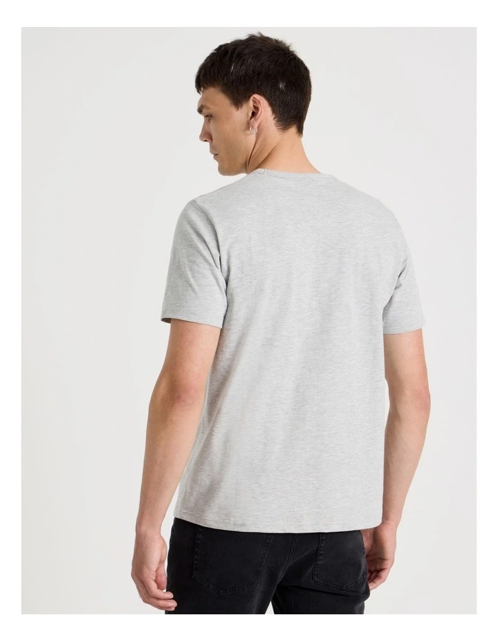 Crew Neck Slub T-Shirt in Grey Marle image 6