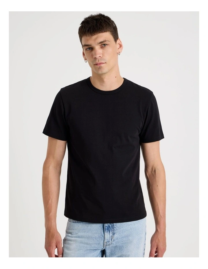 Slim Crew Neck T-Shirt in Black image 1