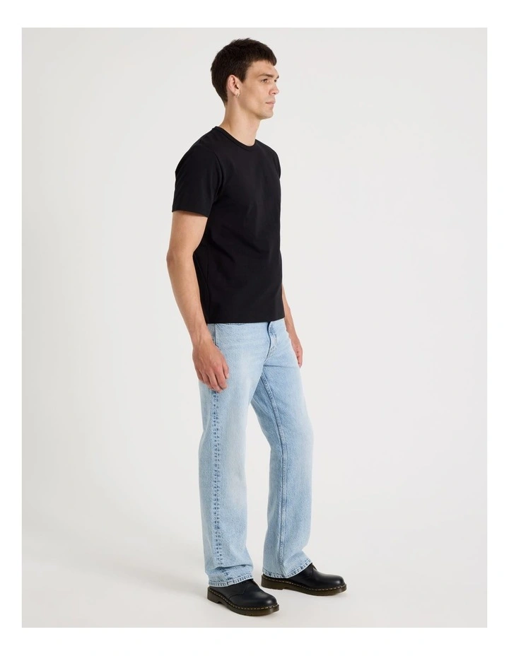 Slim Crew Neck T-Shirt in Black image 2