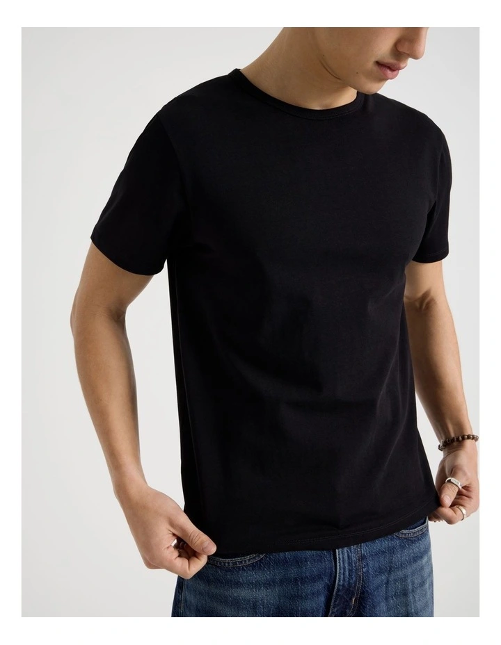 Slim Crew Neck T-Shirt in Black image 4