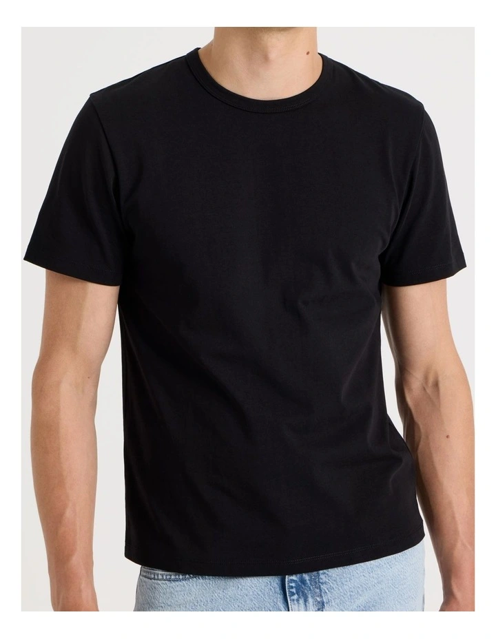 Slim Crew Neck T-Shirt in Black image 4