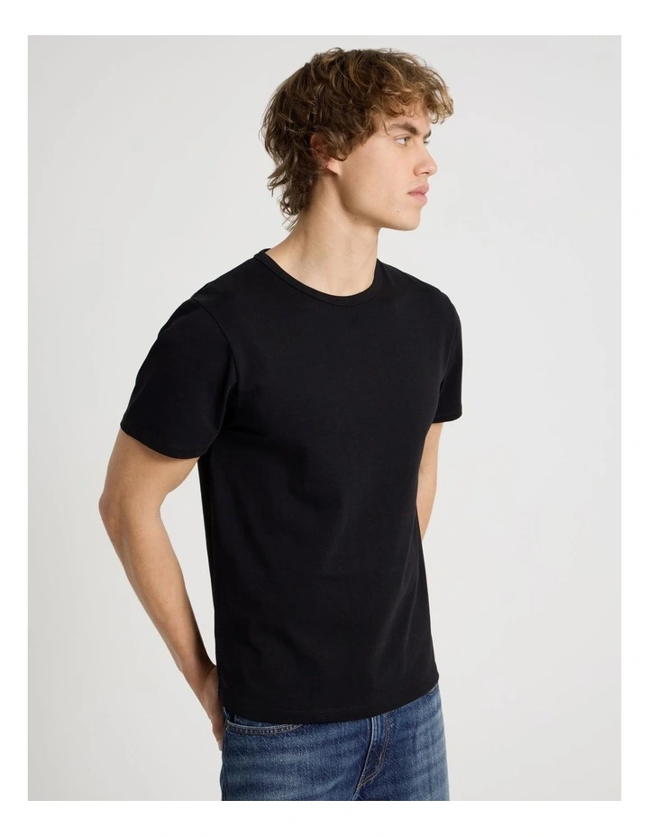 Slim Crew Neck T-Shirt in Black image 5