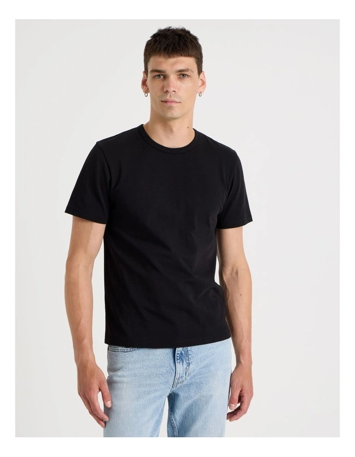 Slim Crew Neck T-Shirt in Black image 5