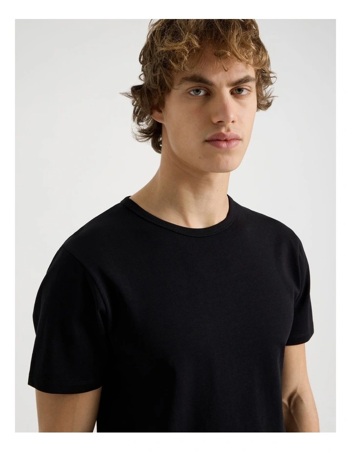 Slim Crew Neck T-Shirt in Black image 7