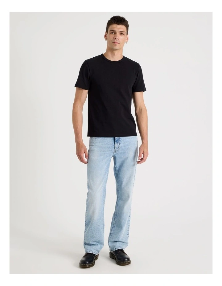 Slim Crew Neck T-Shirt in Black image 7