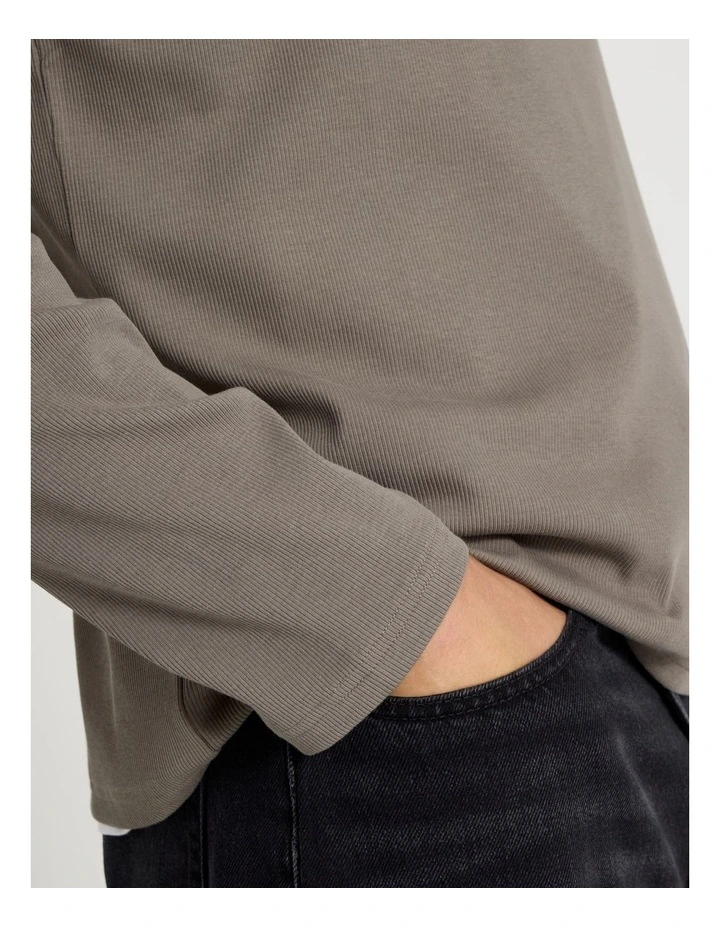 Henley Rib Knit in Stone image 5