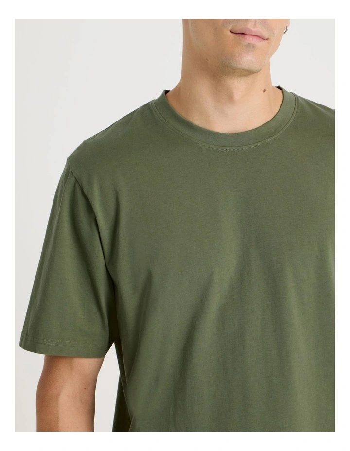 Garment Dye Loose Crew Neck T-Shirt Lt Khaki image 3