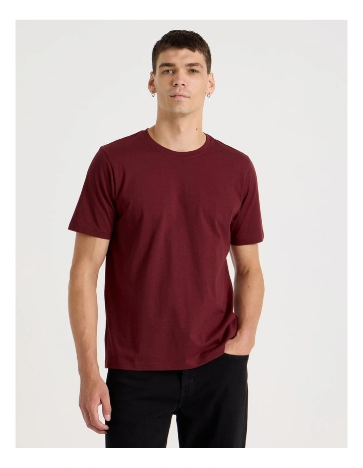 Crew Neck T-Shirt in Red image 1