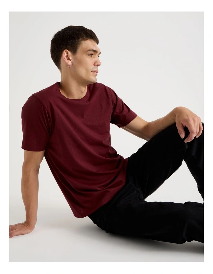 Crew Neck T-Shirt in Red image 2