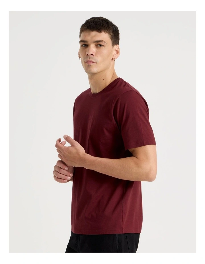 Crew Neck T-Shirt in Red image 4